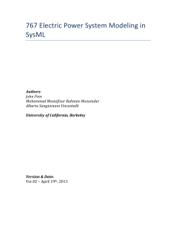 767 Electric Power System Modeling in SysML