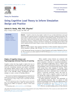 Using Cognitive Load Theory to Inform Simulation Design and Practice