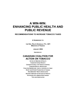 A Win-WIn: Enhancing Public Health and Public Revenue
