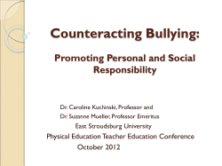 Counteract Bullying Promoting Personal and Social Responsibility