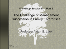 The Challenge of Management Succession in Family Enterprises