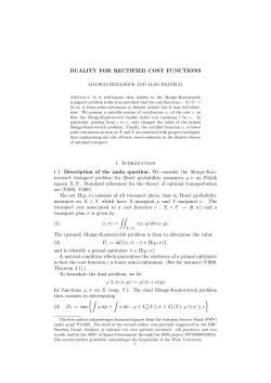 DUALITY FOR RECTIFIED COST FUNCTIONS 1