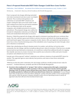 Finra`s Proposed Non-traded REIT Rule Changes Could Have Gone