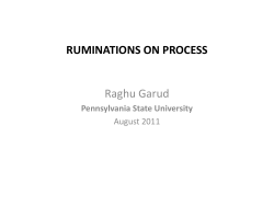 Ruminations on Process - Process Research Methods