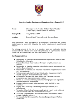 Volunteer Ladies Development Squad Assistant Coach