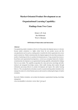 Market-Oriented Product Development as an Organizational