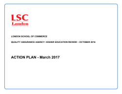 ACTION PLAN - March 2017 - London School of Commerce