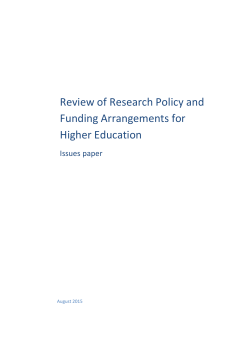 Review of Research Policy and Funding Arrangements for Higher