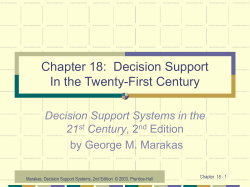 Decision Support Systems in the 21 st Century