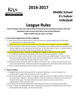 middle school rules - Keva Sports Center