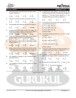 First Level Probability &ndash; 1