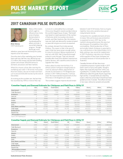 pulse market report - Saskatchewan Pulse Growers