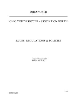 Ohio North Rules and Regulations Policy