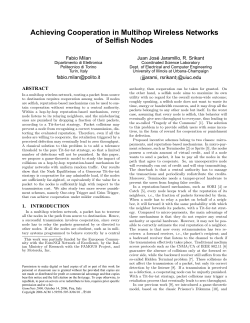 Achieving Cooperation in Multihop Wireless Networks of Selfish