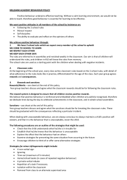 Behaviour Policy - Millbank Academy