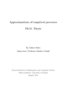Approximations of empirical processes Ph.D. Thesis