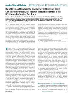 Use of Decision Models in the Development of Evidence