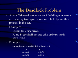 Chapter 7 - Deadlocks
