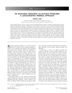 ON EQUITABLE RESOURCE ALLOCATION PROBLEMS: A