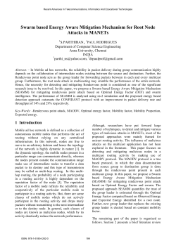 Swarm based Energy Aware Mitigation Mechanism for Root Node