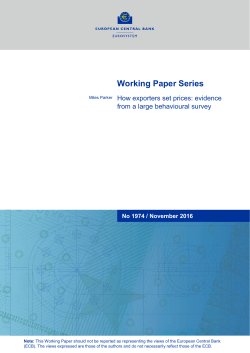 How exporters set prices: evidence from a large behavioural survey