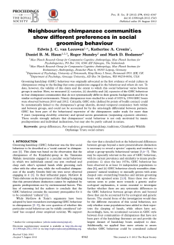 Neighbouring chimpanzee communities show different preferences