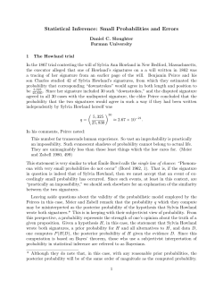 Statistical Inference: Small Probabilities and Errors