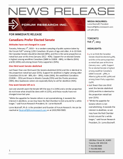 Canadians Prefer Elected Senate