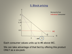 5. Block pricing Each consumer values units up to #6 above MC. We