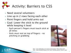 Activity: Barriers to CSS - Chemical Security Program