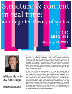 an integrated theory of syntax