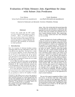 Evaluation of Main Memory Join Algorithms for Joins with Subset