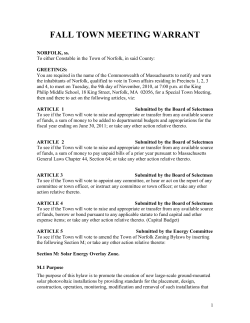 fall town meeting warrant
