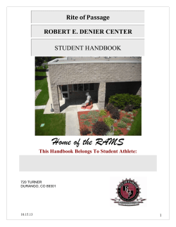 Student Handbook - Robert E DeNier &ndash; Youth Services Center