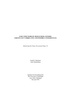 PART-TIME WORK BY HIGH SCHOOL SENIORS