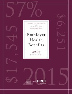 Employer Health Benefits - 2015 Annual Survey