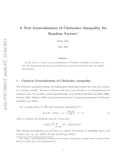 A New Generalization of Chebyshev Inequality for Random Vectors