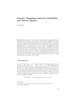 Sobolev Mappings between Manifolds and Metric Spaces