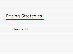 Pricing Strategies