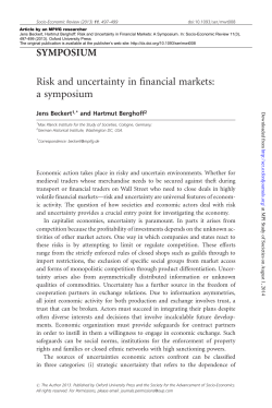 SYMPOSIUM Risk and uncertainty in financial markets - Max