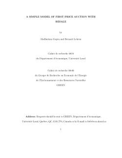 a simple model of first price auction with resale