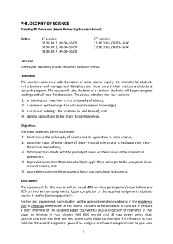 Foundations of Social Science - bwl.uni