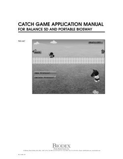 CATCH GAME APPLICATION MANUAL BIODEX
