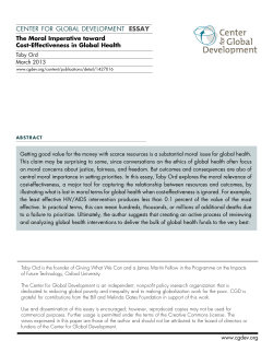 The Moral Imperative Towards Cost-Effectiveness
