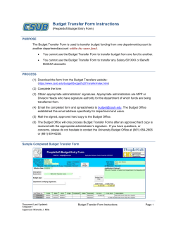 Budget Transfer Form Instructions