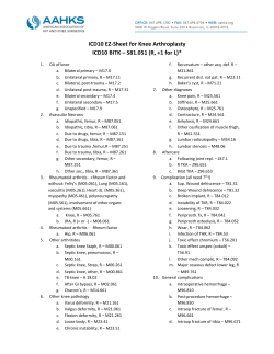 ICD-10 EZ-sheet for Knee Arthroplasty
