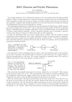 Bell`s Theorem and Psychic Phenomena