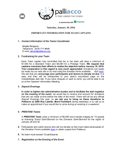 Important Info for Captains