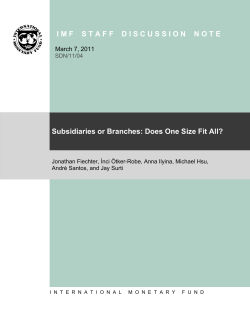 Subsidiaries or Branches: Does One Size Fit All? by Jonathan