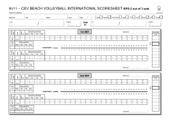 CEV BEACH VOLLEYBALL INTERNATIONAL SCORESHEET RPS